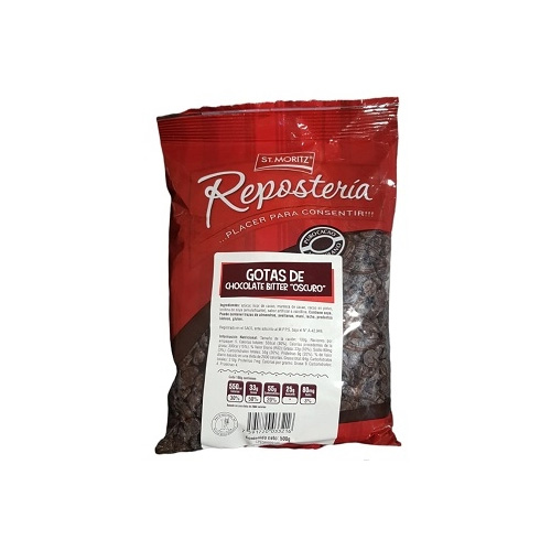 Gotas de chocolate bitter 500gr (st moritz)