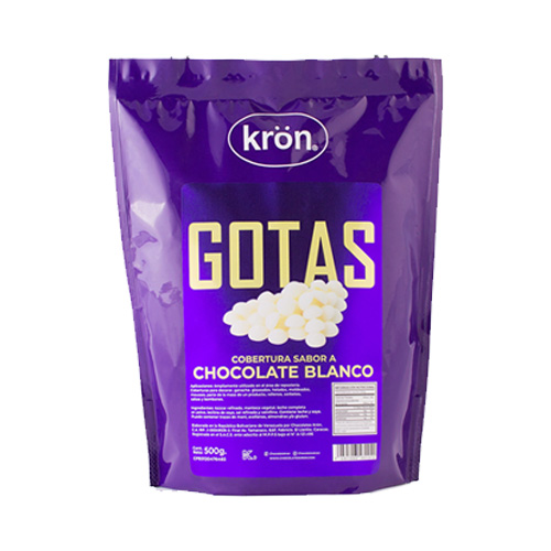 Gotas cobertura blanca 500gr (Kron)